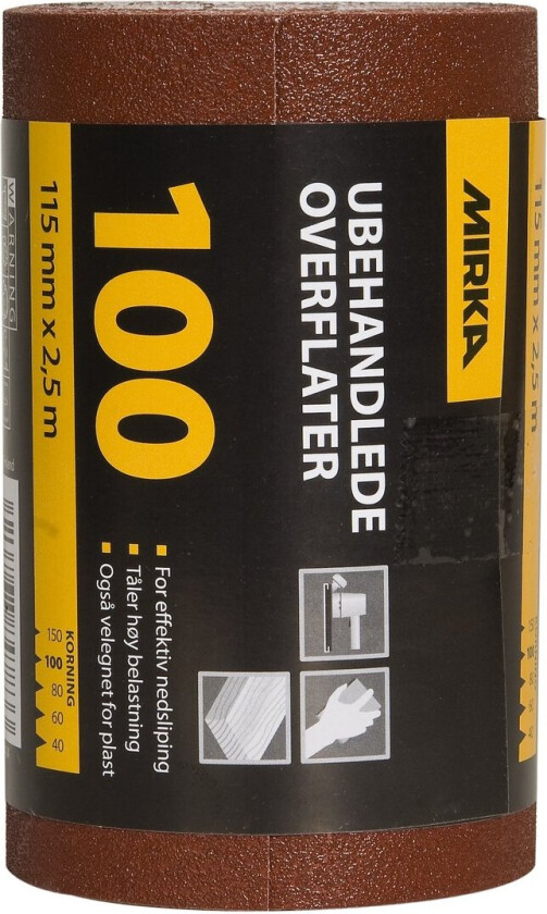MIRKA SLIPERULL UBEHANDLET 115MM X 2.5M K100