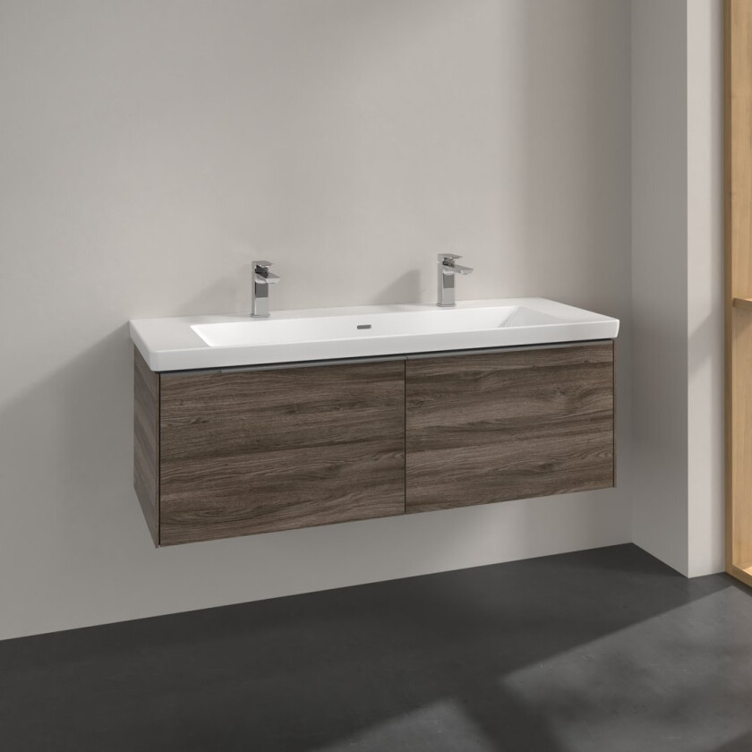 VILLEROY & BOCH SUBWAY 3.0 SERVANTSKAP 127X42 STONE OAK HÅNDTAK I KROM