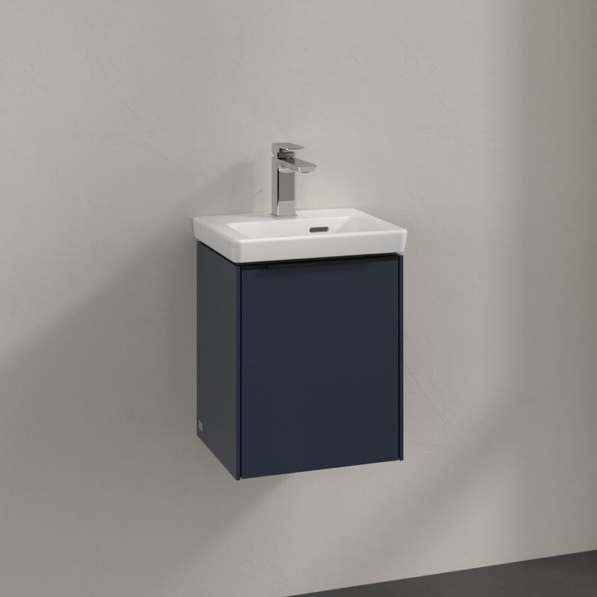 VILLEROY & BOCH SUBWAY 3.0 SERVANTSKAP 35X42 HØYRE MARINE BLUE HÅNDTAK I VOLCANO BLACK