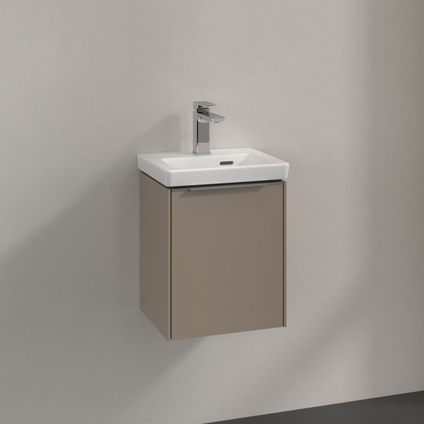 VILLEROY & BOCH SUBWAY 3.0 SERVANTSKAP 35X42 HØYRE TAUPE HÅNDTAK I KROM