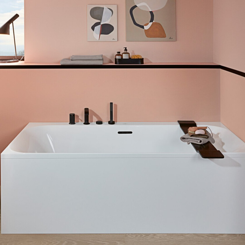 VILLEROY & BOCH LOOP & FRIENDS SQUARE DUO BADEKAR 180X80 FOR INNBYGGING HVIT ALPIN