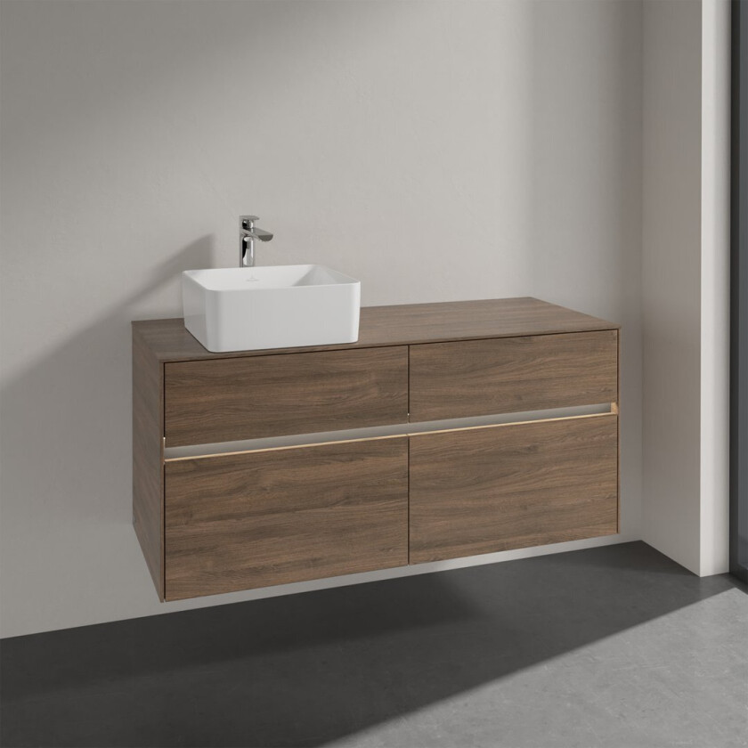 VILLEROY & BOCH COLLARO SERVANTSKAP 120 M/LYS FOR SERVANT VENSTRE M/4 SKUFFER ARIZONA EIK