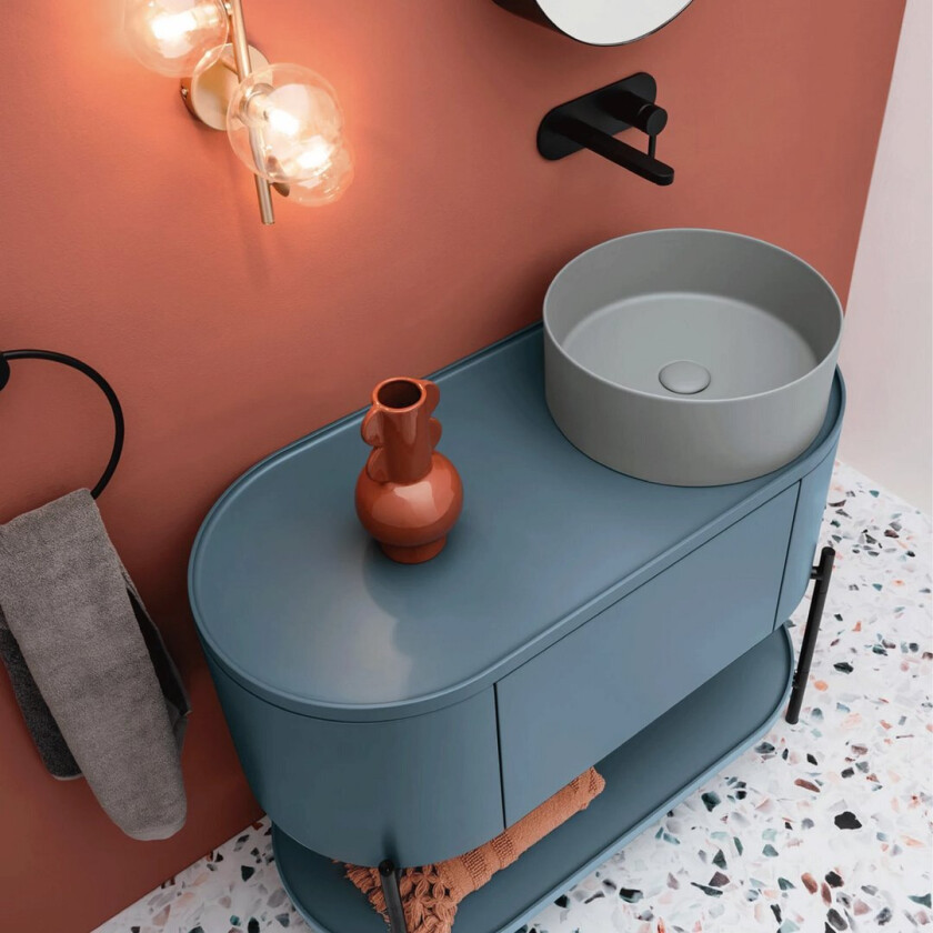 LAVABO MATE SLIM Ø40 PORSELEN SERVANT MATT GRÅ