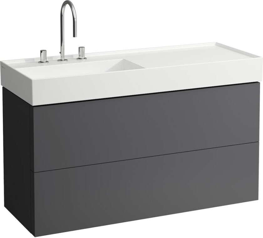 LAUFEN KARTELL SERVANTSKAP 120 CM F/HØYRESTILT HYLLE SKIFERGRÅ