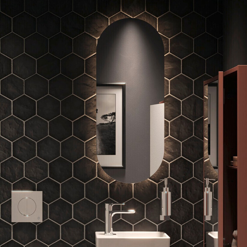 GUSTAVSBERG SPEIL MED BAKGRUNNSLYS 35 CM IP44