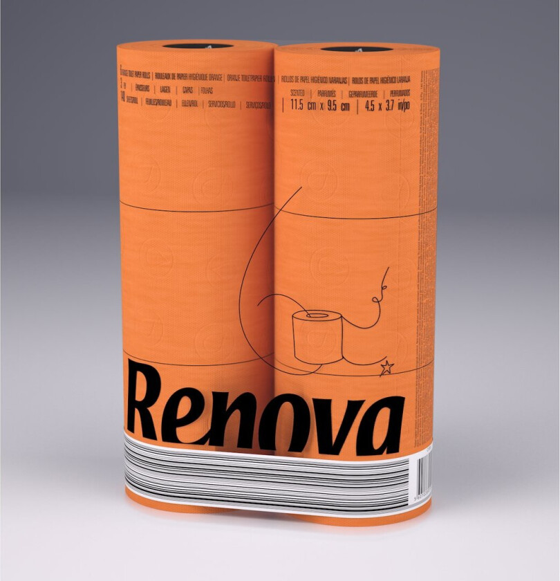 Bilde av RENOVA TOALETTPAPIR 6 STK. 3-LAGS, ORANSJE