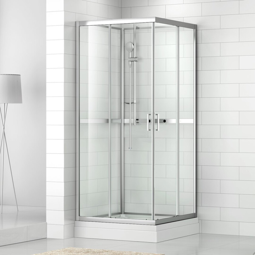 CELESTE SILVIA RETT DUSJKABINETT 80X100X205 CM M/SIKKERHETSOLIE, KROM