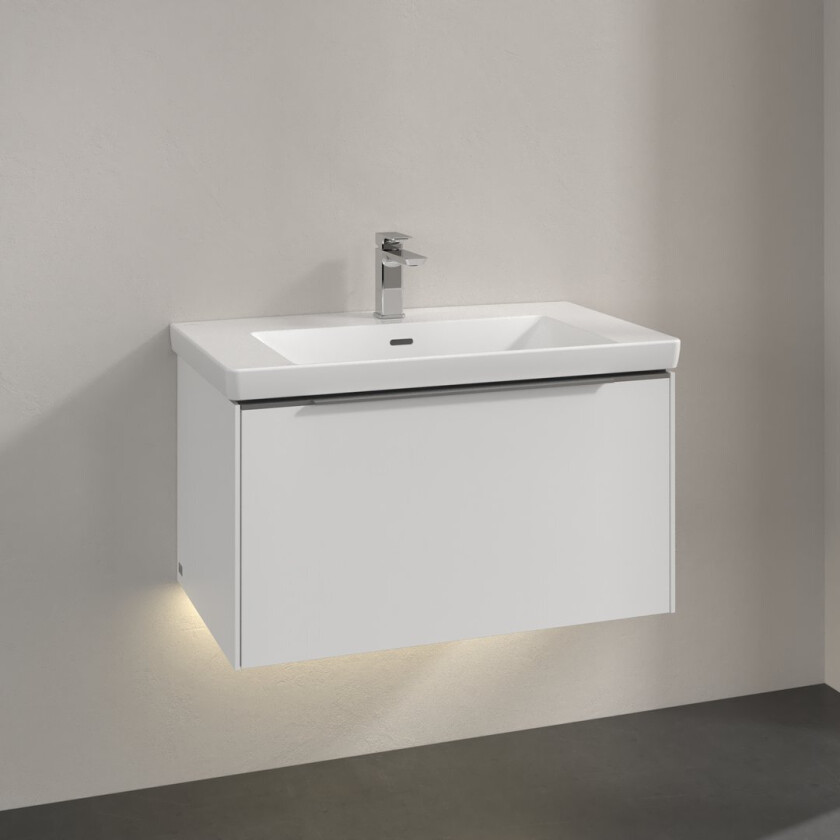 VILLEROY & BOCH SUBWAY 3.0 SERVANTSKAP 77X42 PURE WHITE M/LYS HÅNDTAK I KROM