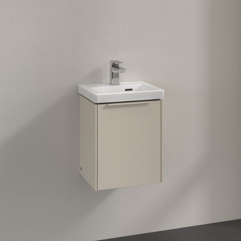 VILLEROY & BOCH SUBWAY 3.0 SERVANTSKAP 35X42 VENSTRE CASHMERE GREY HÅNDTAK I MØBELETS FARGE