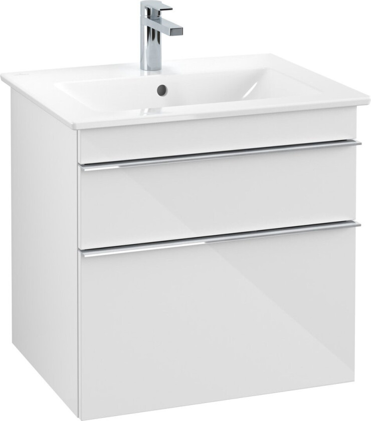 VILLEROY & BOCH VENTICELLO SERVANTSKAP HVIT HØYGLANS M/2 SKUFFER, 603 X 590 X 477 MM