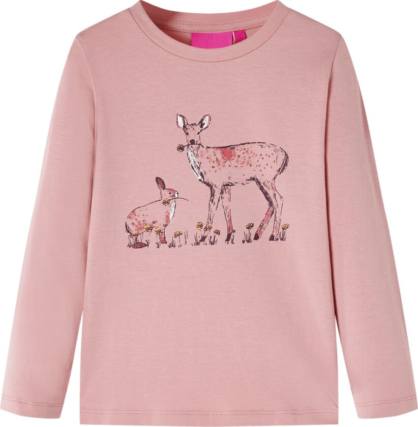 T-skjorte for barn med lange ermer rosa 116
