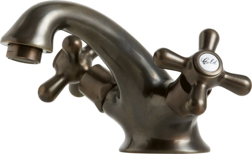 LAVABO RETRO TO-GREPS SERVANTARMATUR M/OPPLØFT BRUNT MASSIV MESSING