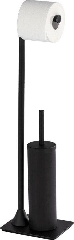 Bilde av WENKO HELLA FRITTSTÅENDE TOALETTBØRSTE OG RESERVERULLHOLDER, MATT SORT