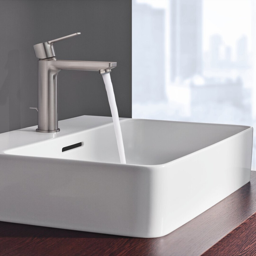 GROHE LINEARE SERVANTBATTERI M/OPPLØFTSVENTIL SUPERSTEEL