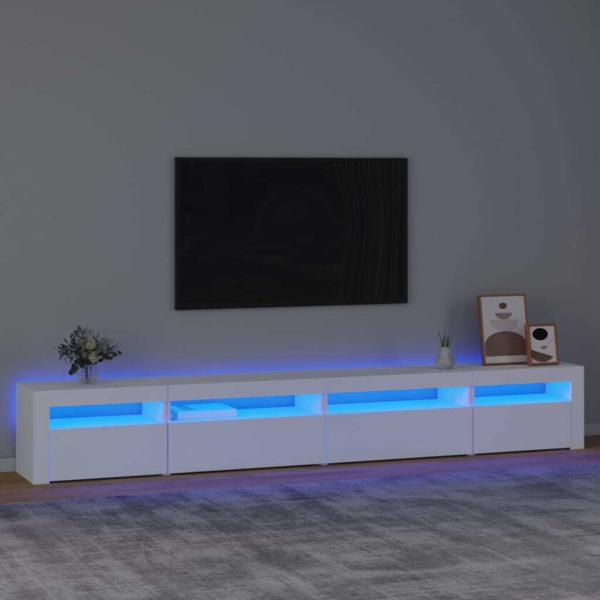Bilde av TV-benk med LED-lys hvit 270x35x40 cm
