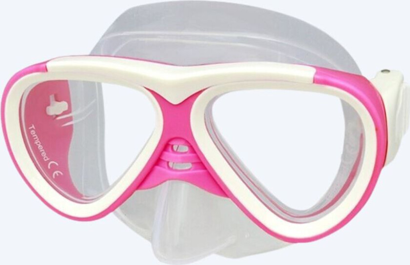 dykkemaske med styrke til barn - M59 (-1.0 til -8.0) og (+1.0 til +4.0) - Hvit/rosa