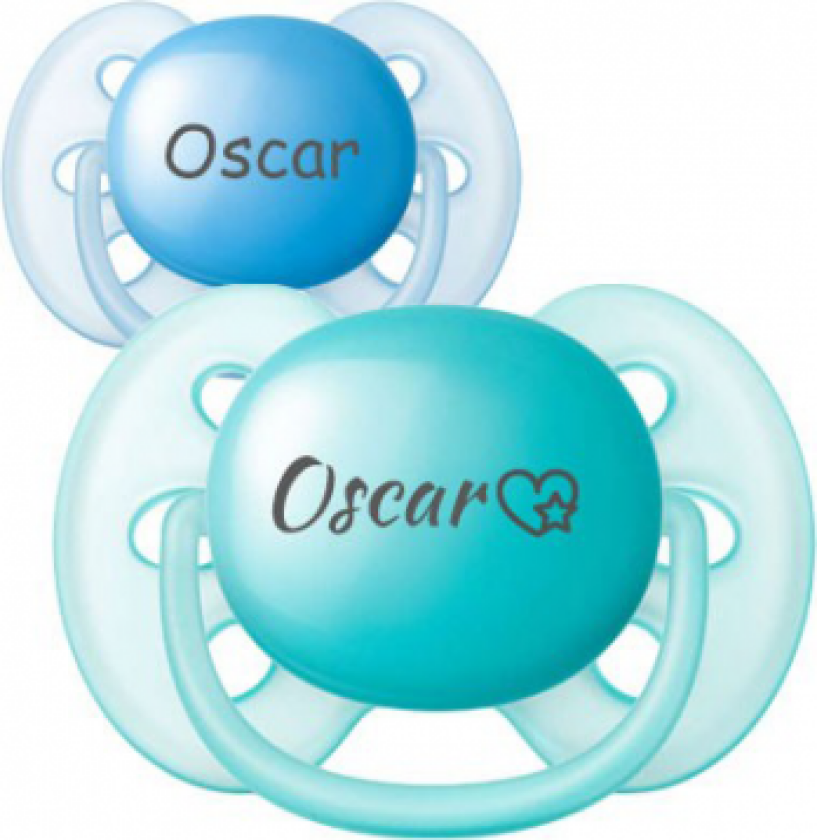 Ultra Soft, Str. 2 (6-18 Md.), Symmetrisk - Silikon, Smokker Med Navn