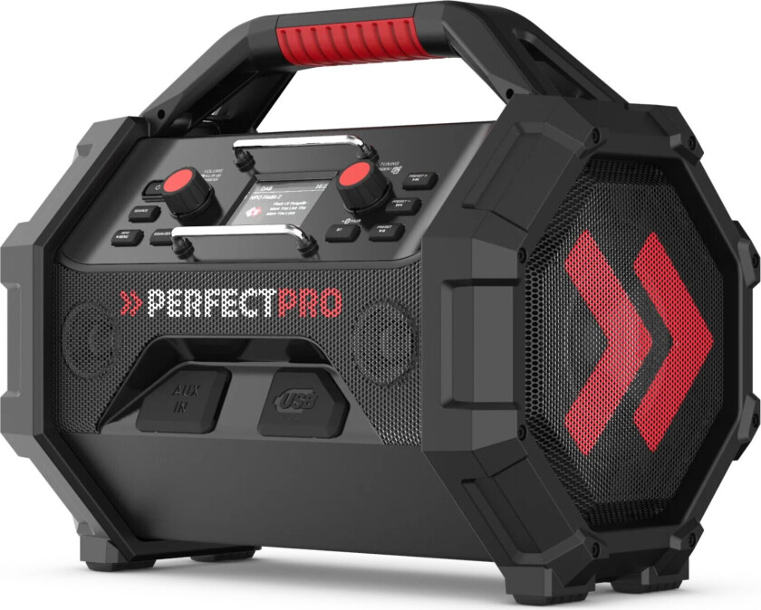PerfectPro Rocktagon Radio - 18V, FM, DAB+, Bluetooth, AUX, Powerbank