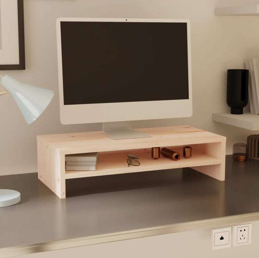 Monitorstativ 50x24x13 cm heltre furu