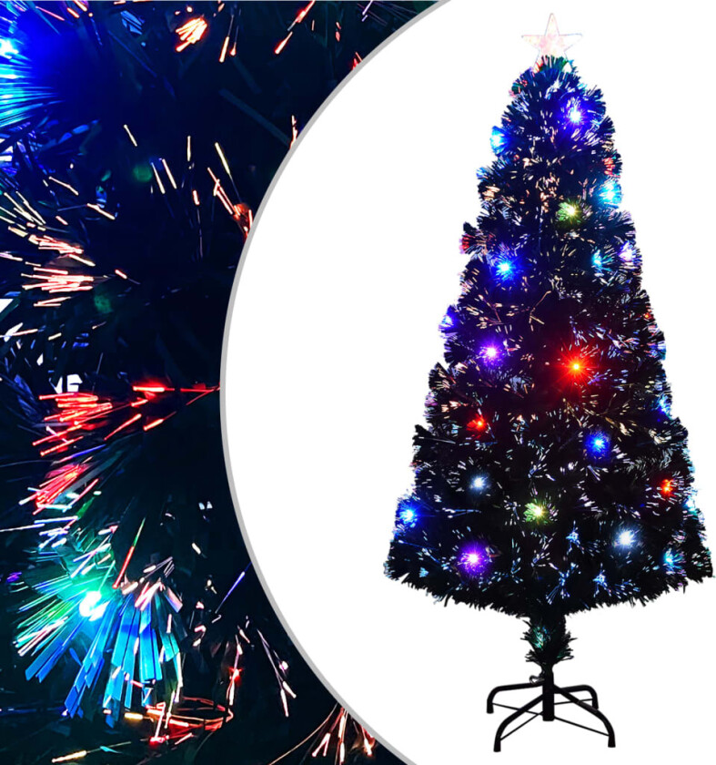 Forhåndsbelyst juletre med stativ 150 cm fiberoptikk