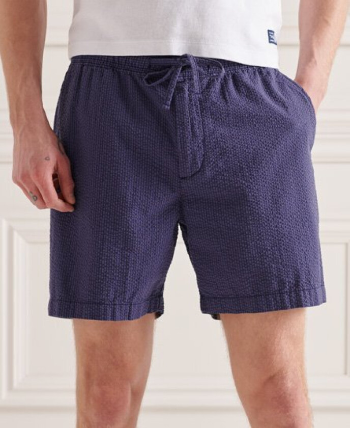 Shorts i kreppstoff med strammesnor