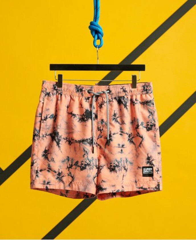 Volley-badeshorts med knytebatikkmønster