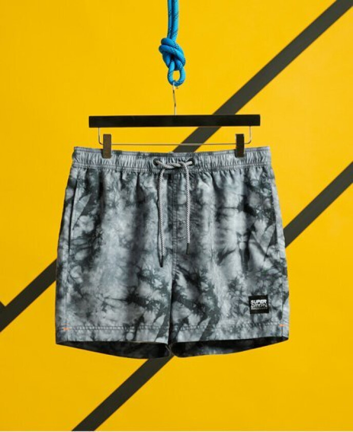 Volley-badeshorts med knytebatikkmønster