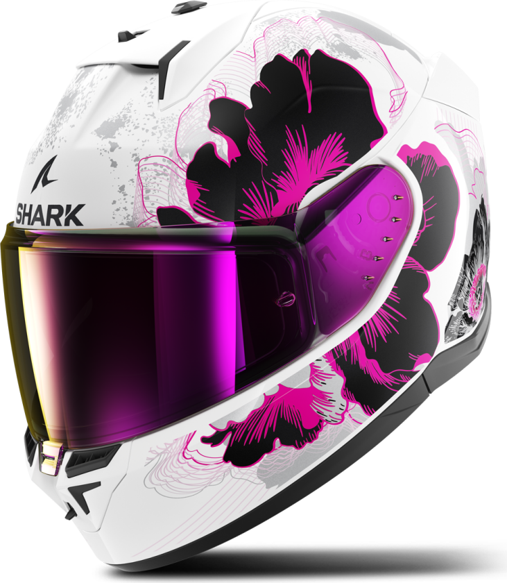 D-Skwal 3 Mayfer Full Face Helmet White Chrome-Red