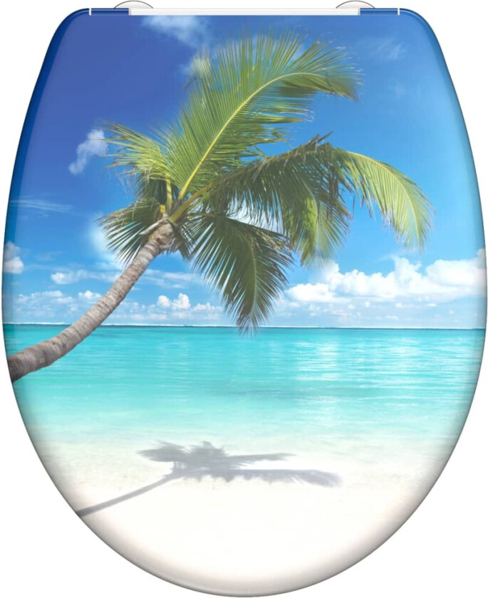 Toalettsete duroplast myk lukkefunksjon CARRIBEAN trykk