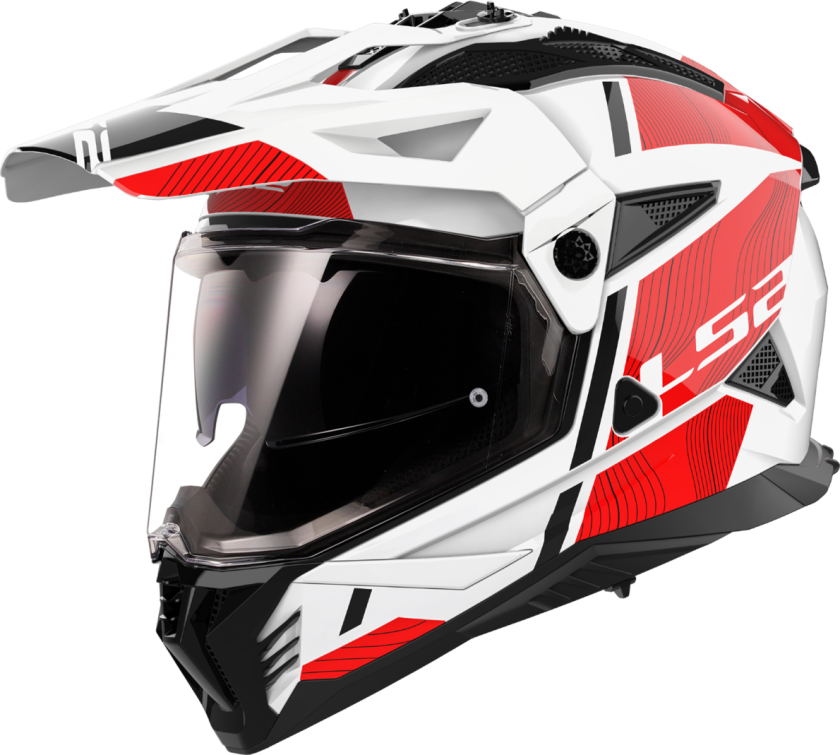 Adventurehjelm MX702 Pioneer II Hill Hvit-Rød