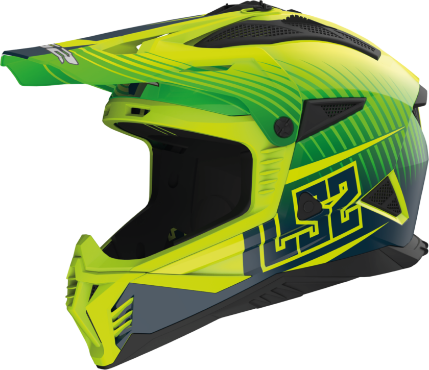 Crosshjelm MX708 Fast II Duck Matt Hi-Vis Grønn-Hi-Vis Gul