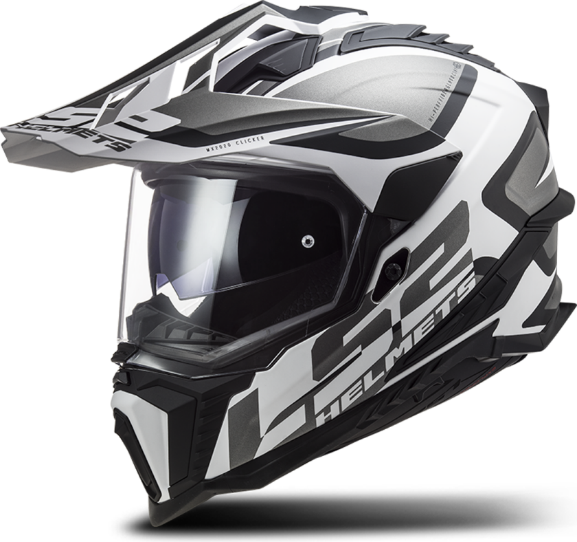 Adventurehjelm MX701 EXPLORER Alter Mattsvart-Hvit