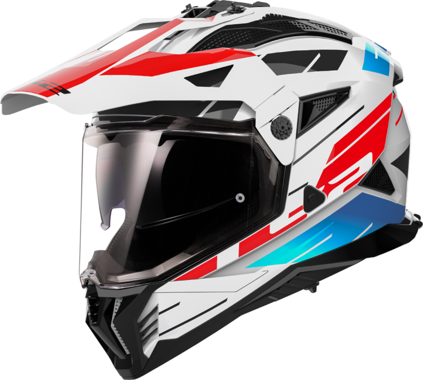 Adventurehjelm MX702 Pioneer II Namib Hvit-Blå-Rød