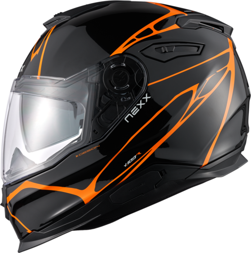 Helhjelm Y.100 B-Side Svart-Oransje