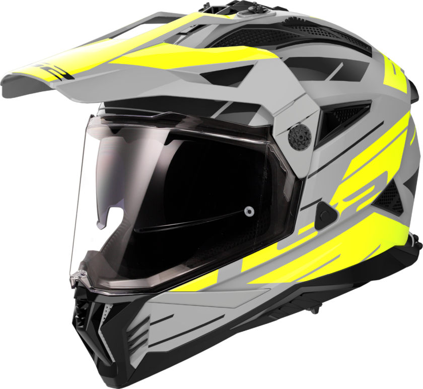 Adventurehjelm MX702 Pioneer II Namib Matt Grå-HiVis Gul