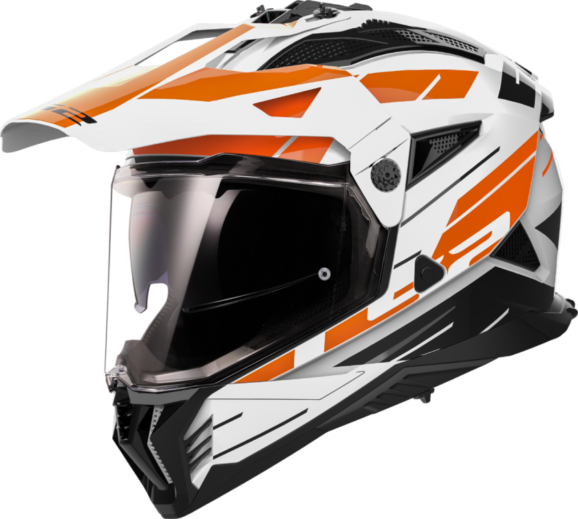Adventurehjelm MX702 Pioneer II Namib Hvit-Oransje