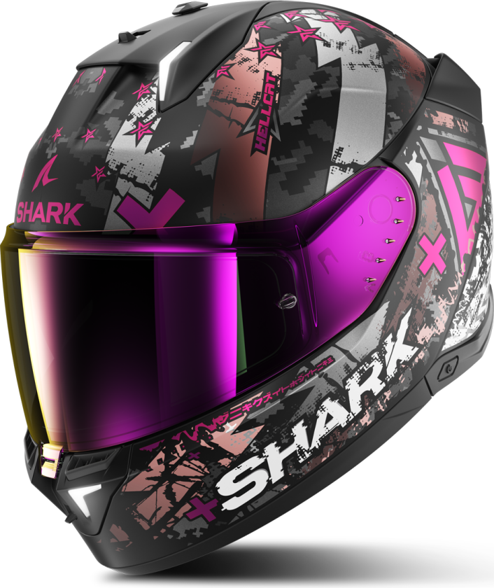 Skwal i3 Hellcat Mat Full Face Helmet Black Chrome-Silver