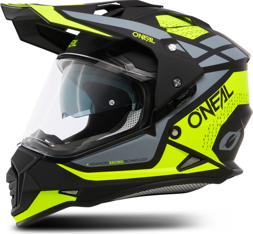 Adventurehjelm Sierra R Neon-Gul-Svart-Grå