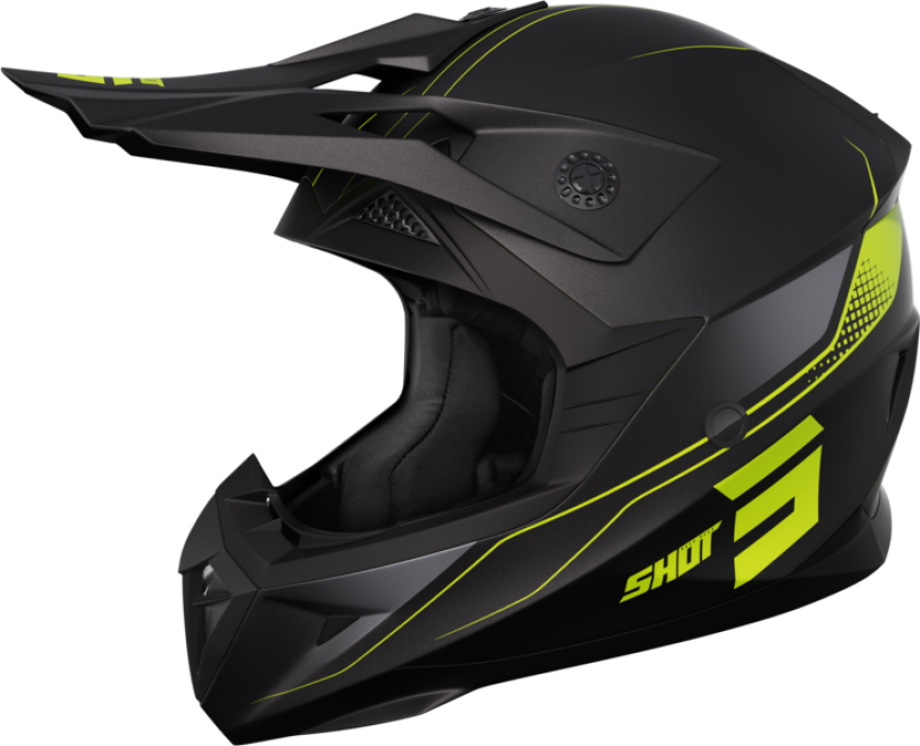 Shot Race Gear Crosshjelm Shot Pulse Edge Neon Gul