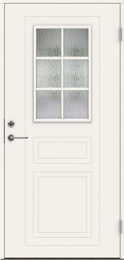 Dørsett P-710 9x20 Høyre Hvitmalt Med Cotswold Glass Og En Lett Fullisolert Kjerne.