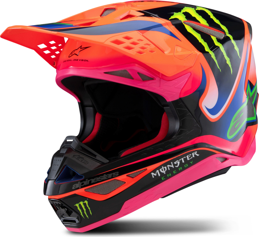 Crosshjelm S-M10 Deegan ECE06 Oransje Fluo Lilla Rosa