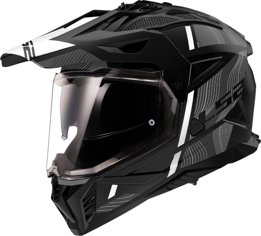 Adventurehjelm MX702 Pioneer II Hill Mattsvart-Hvit