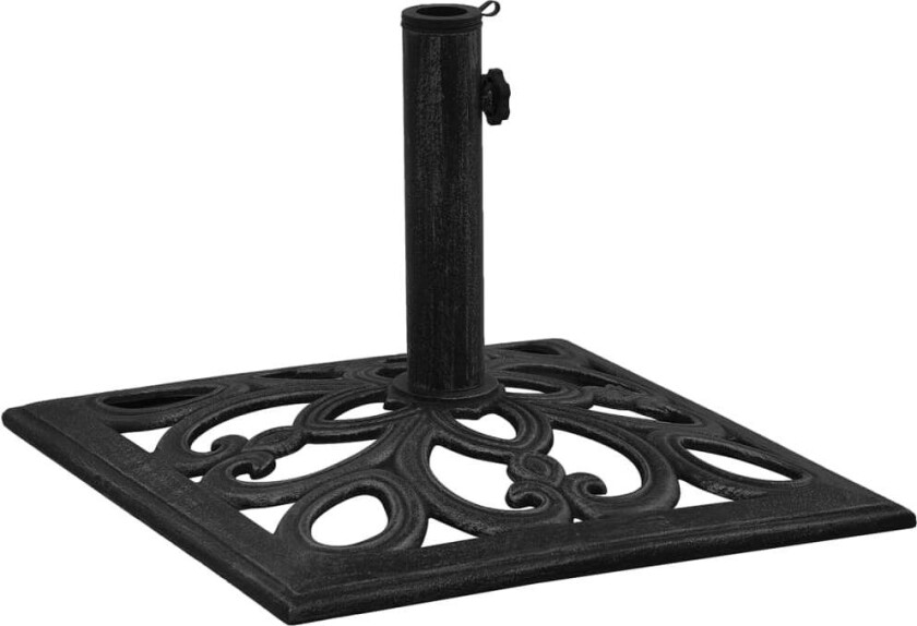 Parasollbase svart 47x47x33 cm støpejern