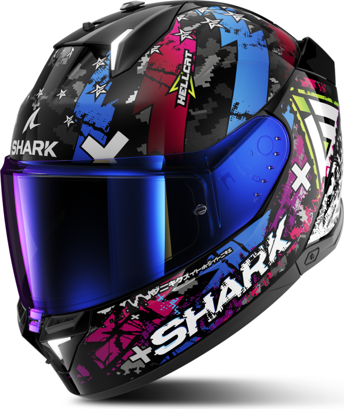 Skwal i3 Hellcat Full Face Helmet Black Chrome-Blue