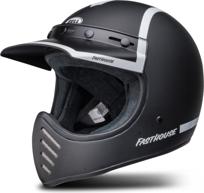 BELL Helhjelm Moto-3 Fh Old Road Svart-Hvit