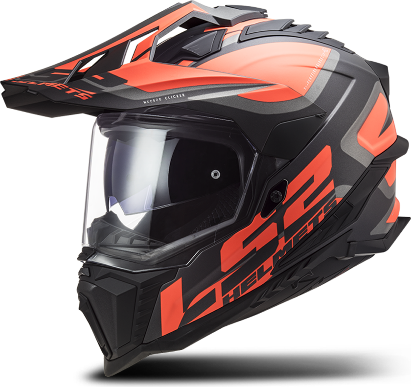 Adventurehjelm MX701 EXPLORER Alter Matt Svart-Fluorescent Oransje