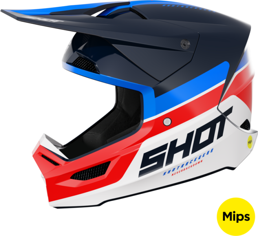 Shot Race Gear Crosshjelm Shot Race Iron Blå-Rød