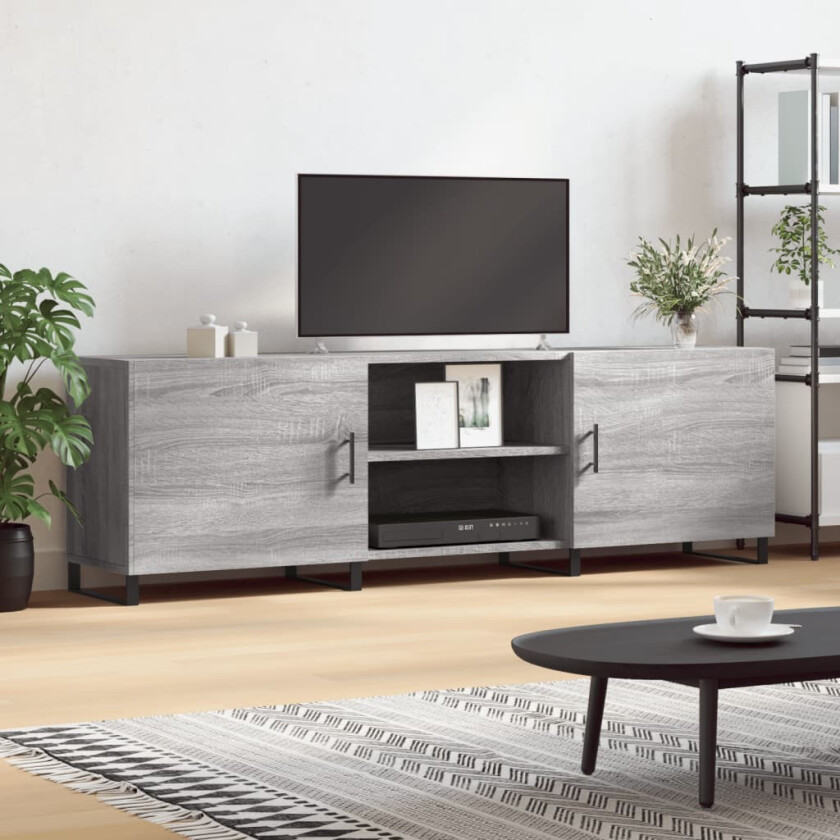 TV-benk grå sonoma 150x30x50 cm konstruert tre