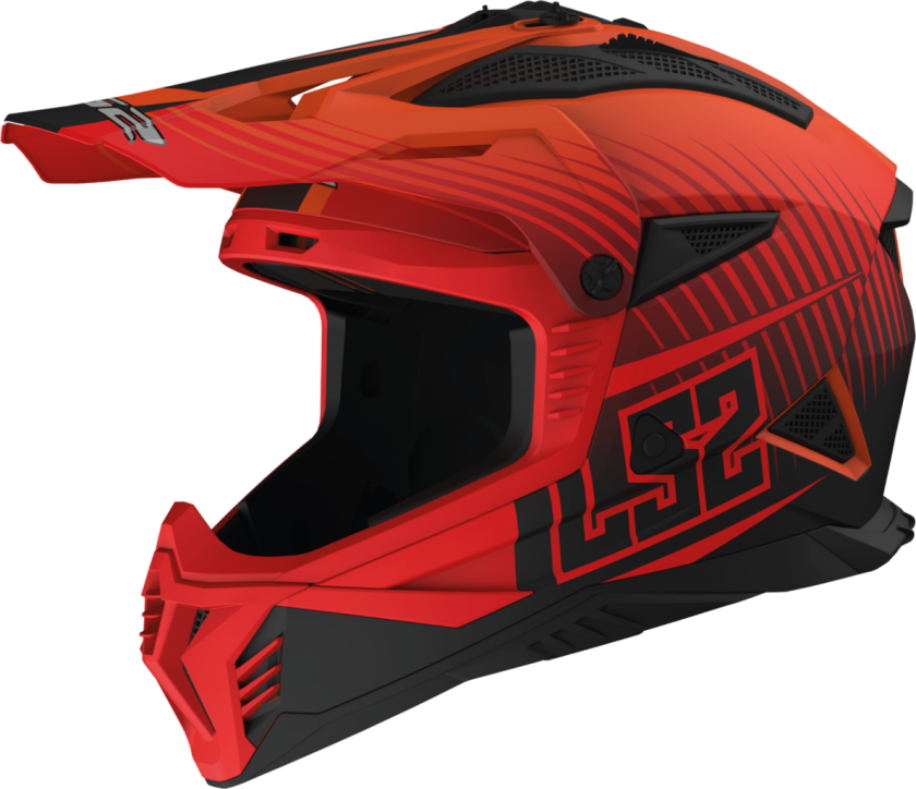 Crosshjelm MX708 Fast II Duck Matt Hi-Vis Oransje-Rød