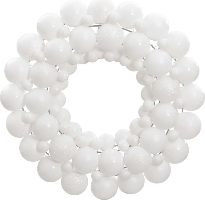 Julekrans hvit 45 cm polystyren